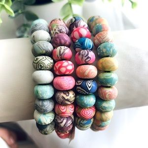 4 NWT VivaBeads Handmade Stretchy Bracelets Bundle Lot